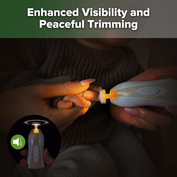 Baby Nail Care Electric Baby Nail File Kit with LED Light, Baby Nail Clippers fo - Picture 7 of 9